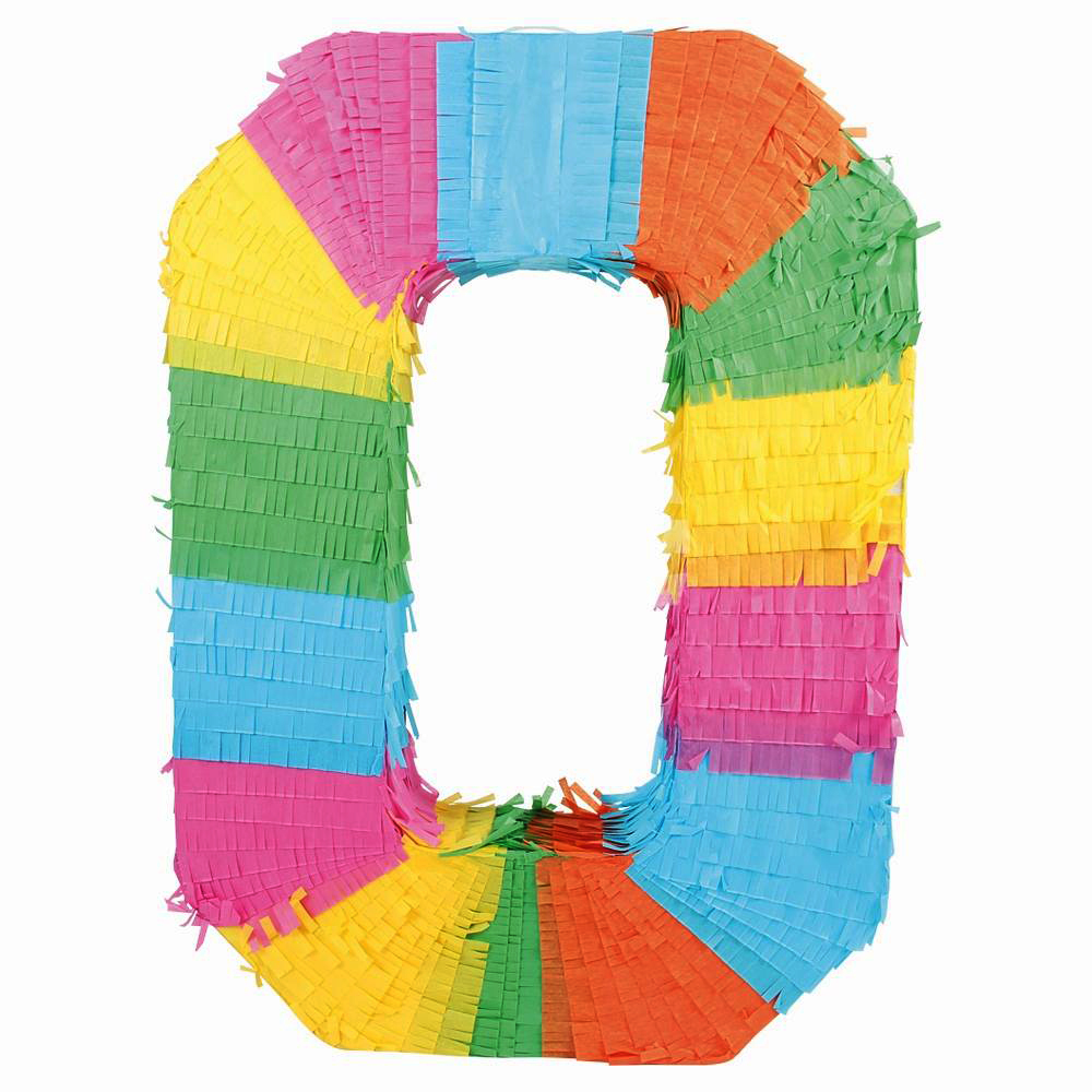 Pinata Zahl 0 bunt 50 x 36 cm