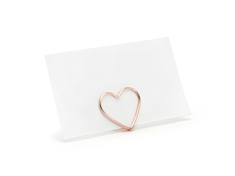Tischkartenhalter Herzen, Roségold, 2,5 cm - 10 Stk