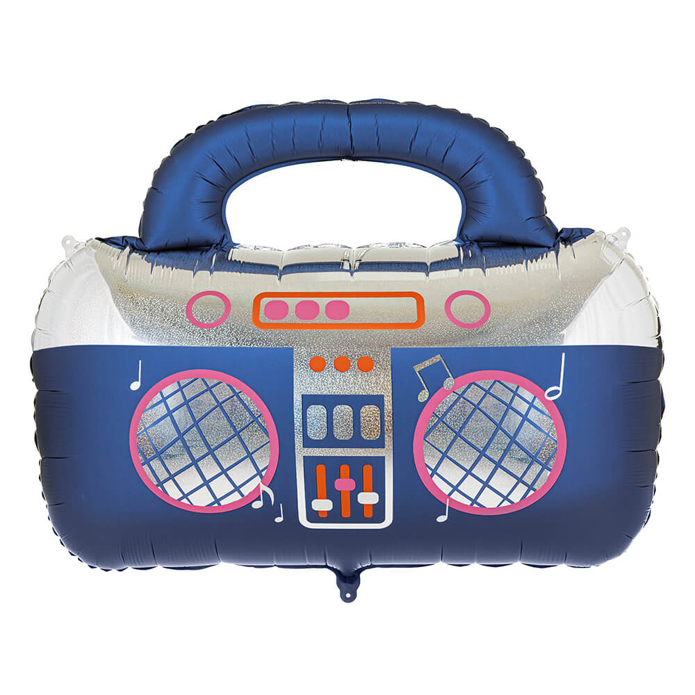 Folienballon Ghettoblaster dunkelblau – 98 × 70,5 cm