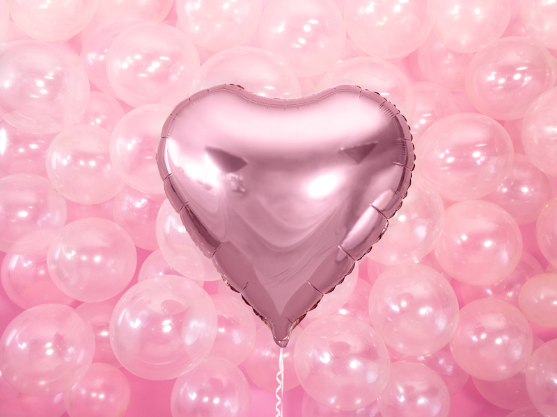 Folienballon Herz Metallic Pink, 61cm