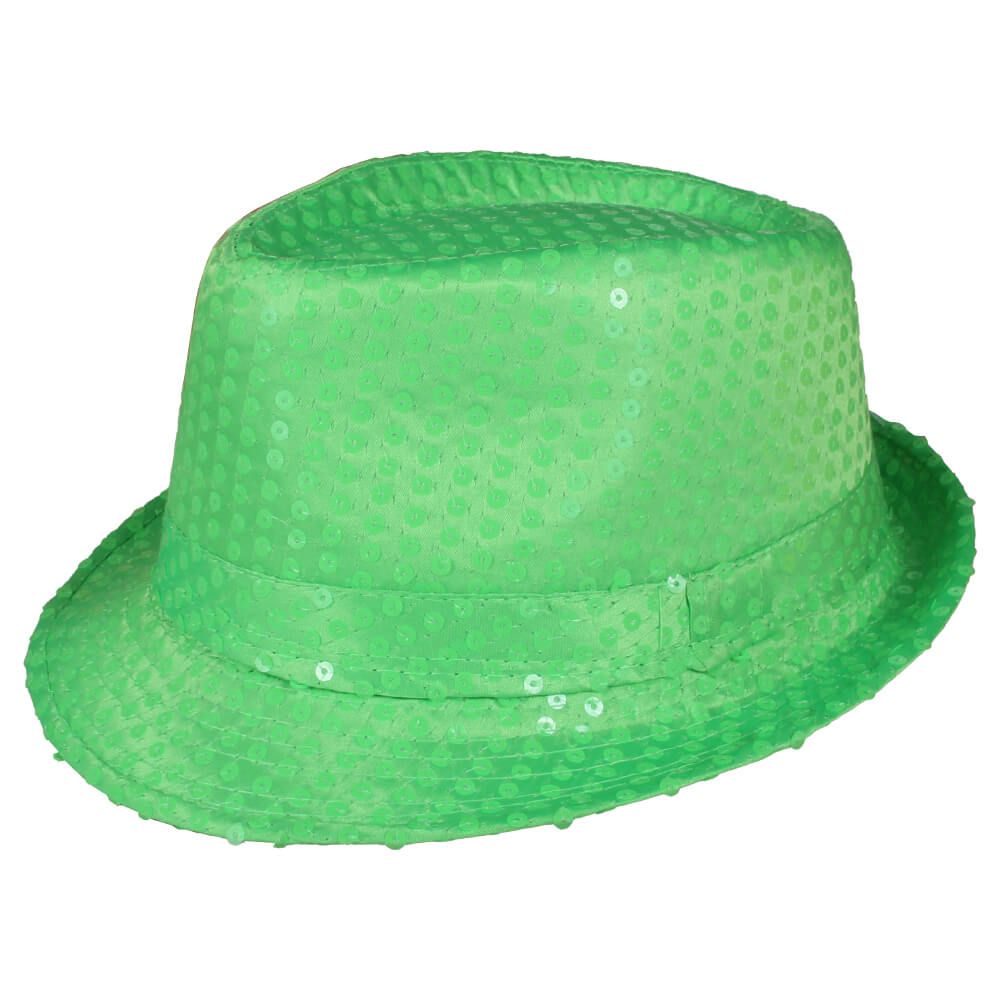 Hut mit Pailletten Grün