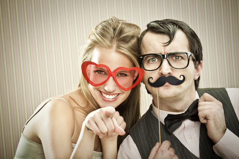 Foto Requisiten-Set "Mustache", Schwarz - 6er Set