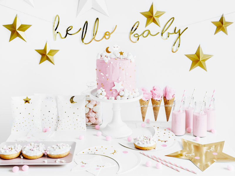 Banner Hello Baby, Gold, 18 x 70cm