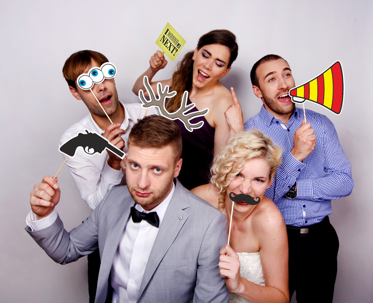 Foto Requisiten-Set "Mustache", Schwarz - 6er Set
