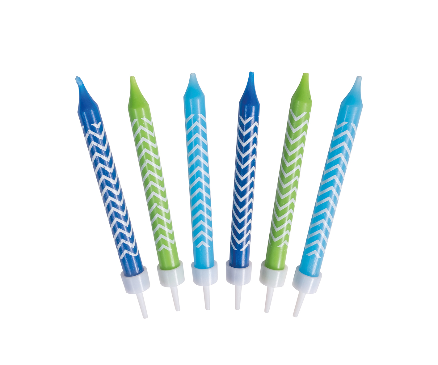 6x Geburtstagskerze Junge blau 7.5 cm
