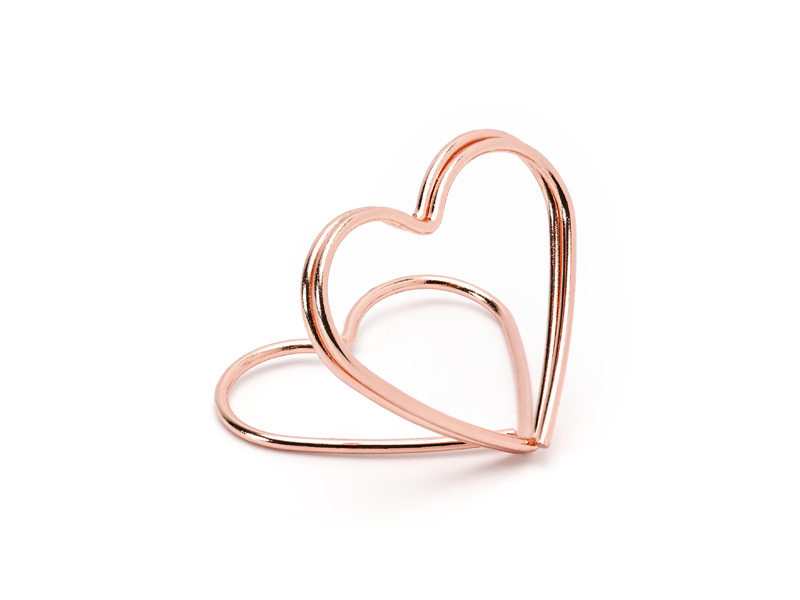 Tischkartenhalter Herzen, Roségold, 2,5 cm - 10 Stk