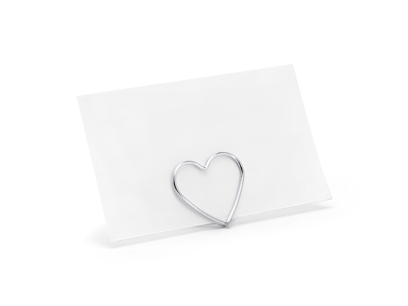 Tischkartenhalter Herzen, Silber, 2,5 cm - 10 Stk