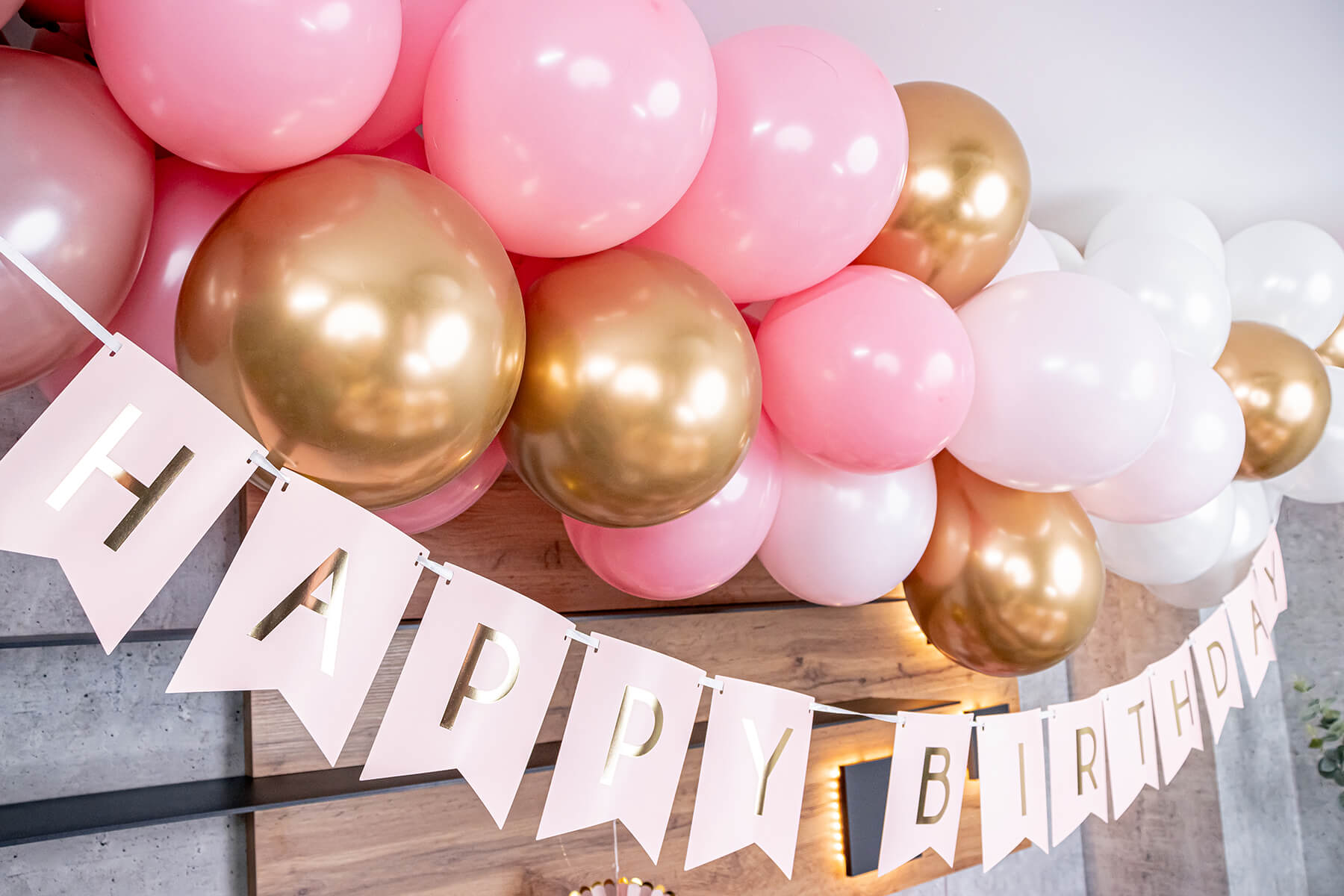 Geburtstag Rosa Gold Partyset