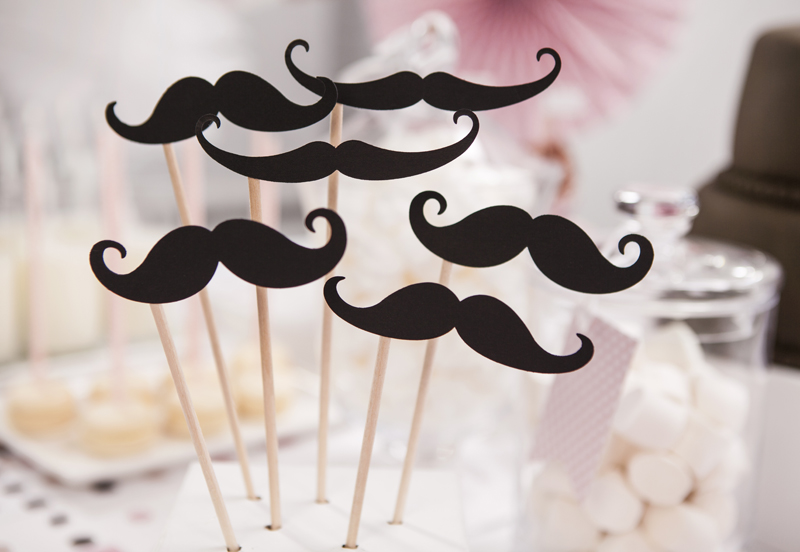 Foto Requisiten-Set "Mustache", Schwarz - 6er Set