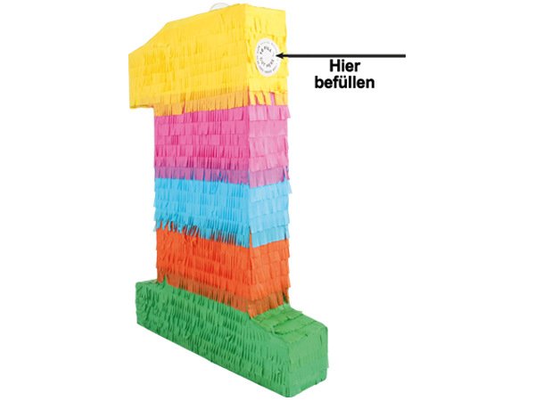 Pinata Zahl 1 bunt 50 x 36 cm