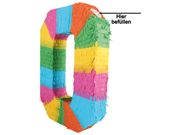 Pinata Zahl 0 bunt 50 x 36 cm