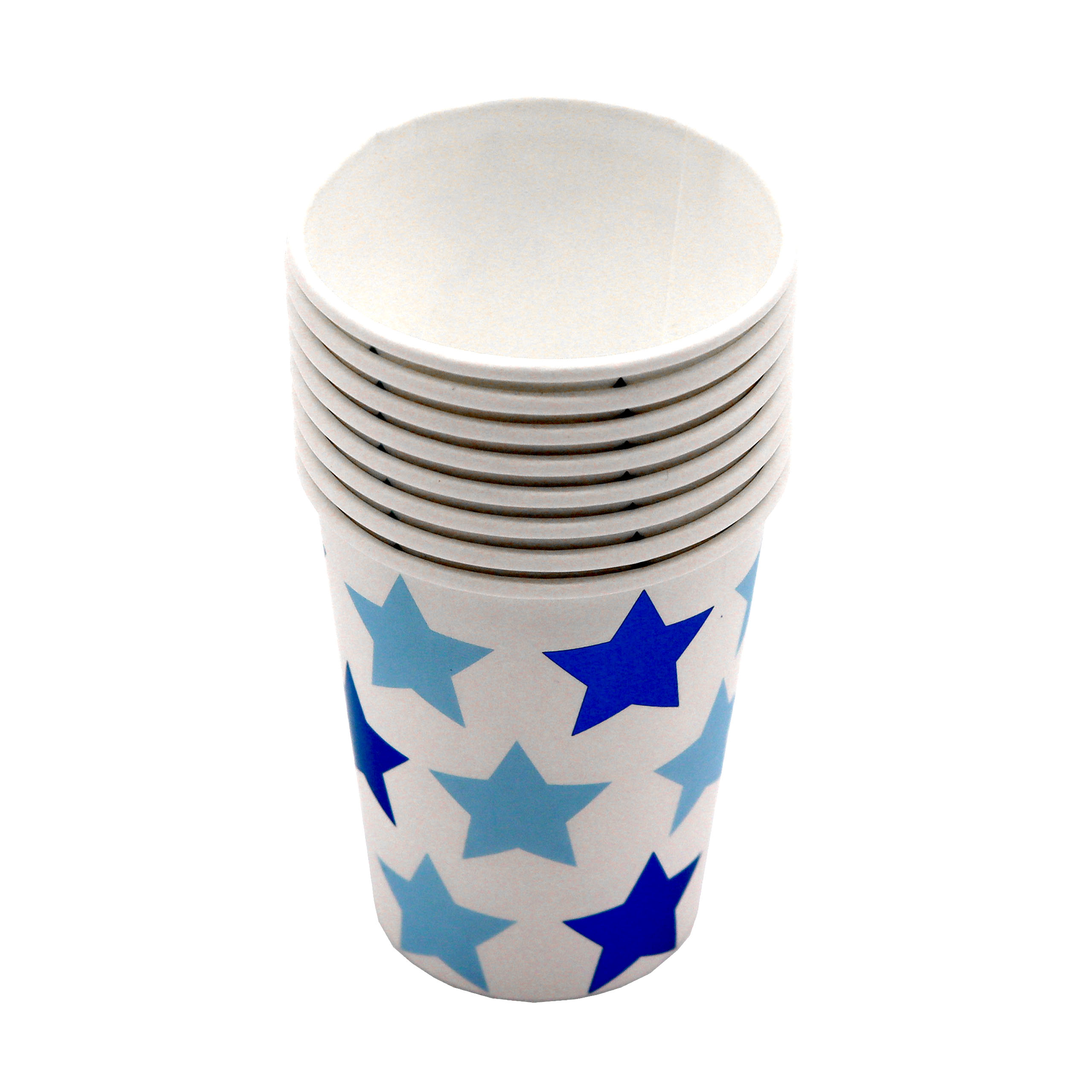 8x Pappbecher kleiner Stern blau 200ml