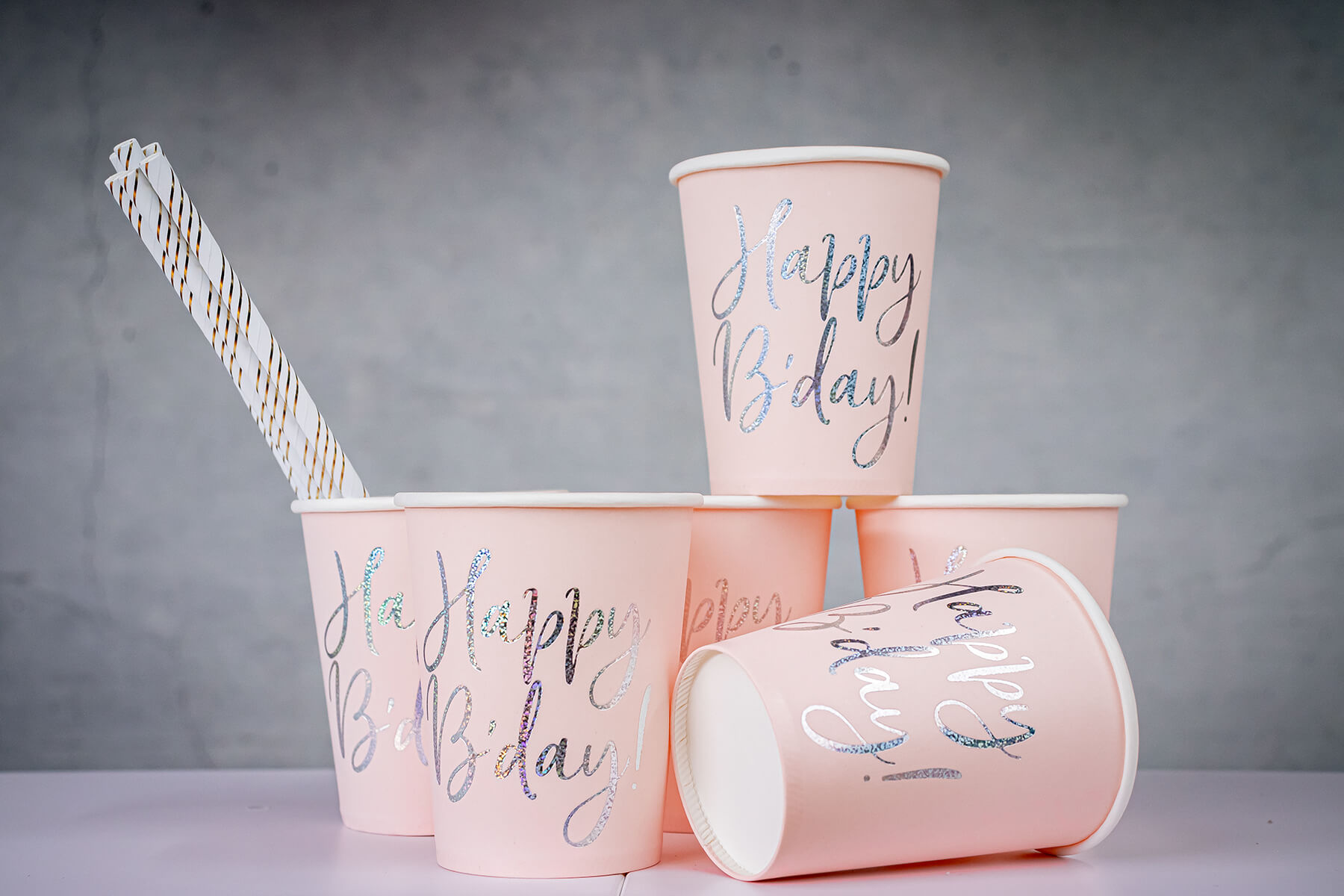 Geburtstag Rosa Gold Partyset
