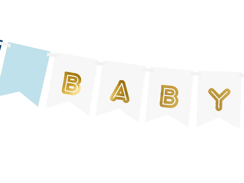 Banner Baby Boy, Blau / Gold, 15 x 175 cm