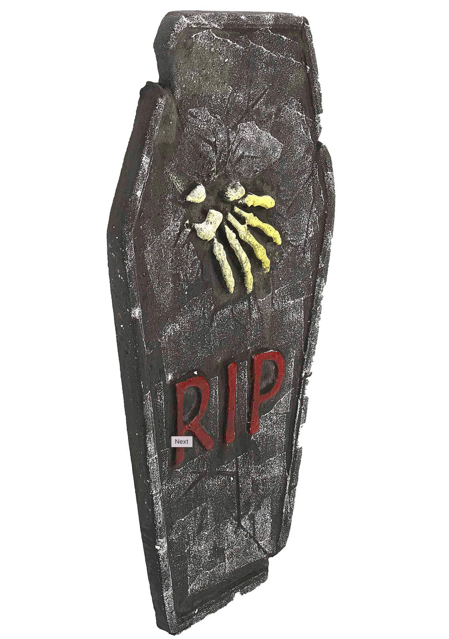 Grabstein RIP mit Knochenhand, 59 x 35 cm