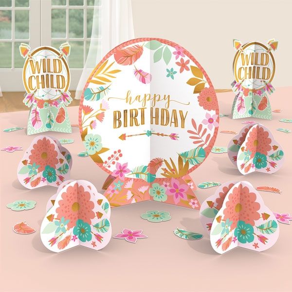 Tischdeko Set Boho Birthday Girl 27 tlg.