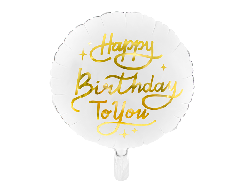 Folienballon Happy Birthday To You Weiß, 40cm