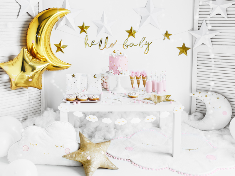 Banner Hello Baby, Gold, 18 x 70cm